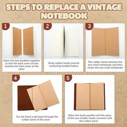 Traveling Refillable Leather Journal Notebook, Dark Brown, Regular Size - color: Dark Brown, size: Regular Size