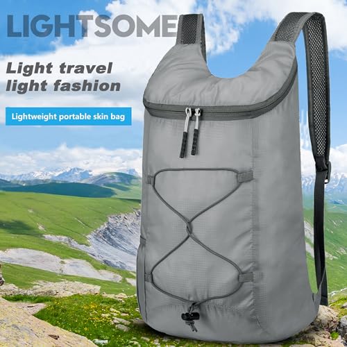levayhill 16L Foldable Hiking Backpack,Small Packable Daypack, Gray - color: Gray