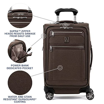 Travelpro Platinum Elite Carry-On Luggage Spinner, Espresso, 21-Inch - color: Rich Espresso Brown, size: Carry-On 21-Inch