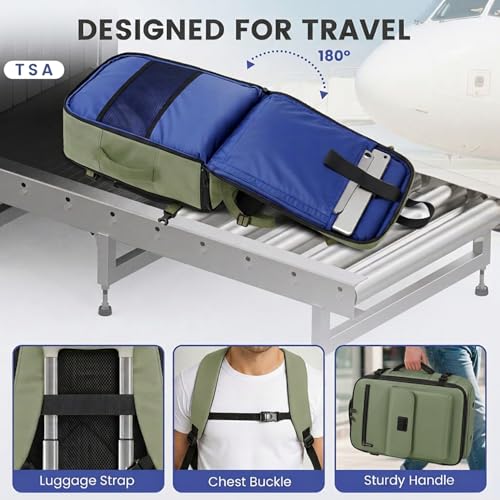 MATEIN Personal Item Backpack, Underseat Backpack for Frontier Airline - color: Green