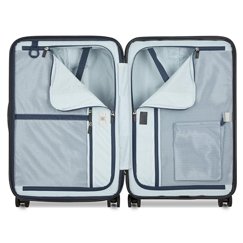 DELSEY PARIS Cadence Hardside Expandable Luggage with Spinner Wheels, Deep Black, Checked Medium 24 Inch - color: Deep Black, size: Checked-Medium 24 Inch