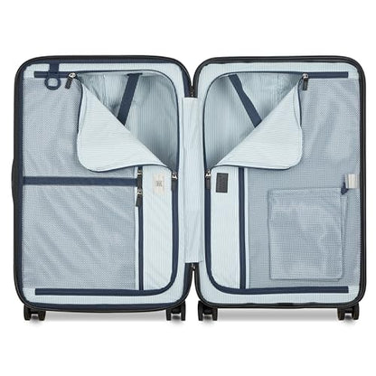 DELSEY PARIS Cadence Hardside Expandable Luggage with Spinner Wheels, Deep Black, Checked Medium 24 Inch - color: Deep Black, size: Checked-Medium 24 Inch