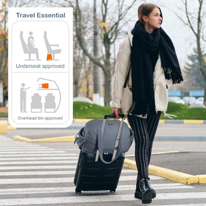 TOPDesign Travel Duffel Bag, Puffy Carry On Overnight, Gym Bag w/Wet Pocket - color: Blue Grey