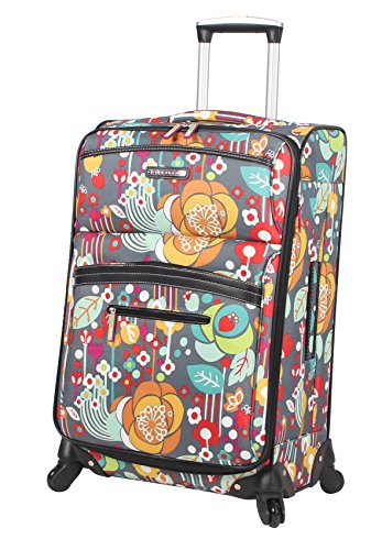 Lily Bloom Design Pattern 28" Luggage Softside Expandable With Double Spinner Wheels, Large Lightweight Suitcase Checked Bag For Women - color: Bliss