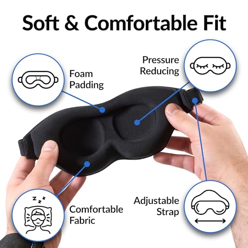 Black Out Sleep Mask, Light-Blocking Cover, Adjustable Travel Shade, Padded Comfort Mask for Adults, Ideal for Deep Rest