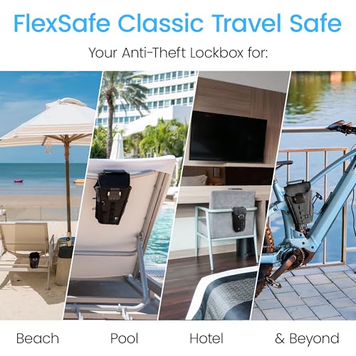 Portable Travel Safe Anti-Theft Cut-Resistant Beach Pool Lock Box - color: Black, size: Classic