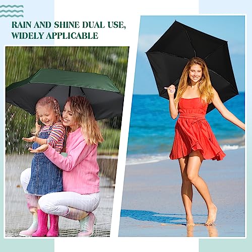 12 Pcs Travel Mini Umbrellas for Purse Bulk Folding Compact Lightweight Windproof UV Pocket Collapsible Umbrella for Kids Backpack Rain Wedding Party Women Girls - color: Deep Color