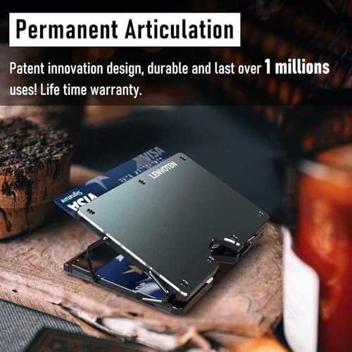 Lenvoten Upgraded Hinged Minimalist Wallet for Men, RFID Blocking Wallet - color: S4-Matte Grey