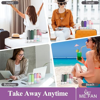 ME.FAN 18 Pack Travel Bottles for Toiletries, TSA Approved, Yellow - color: Apricot