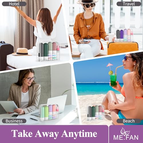 ME.FAN 18 Pack Travel Bottles for Toiletries, TSA Approved, Black/White - color: Black/White
