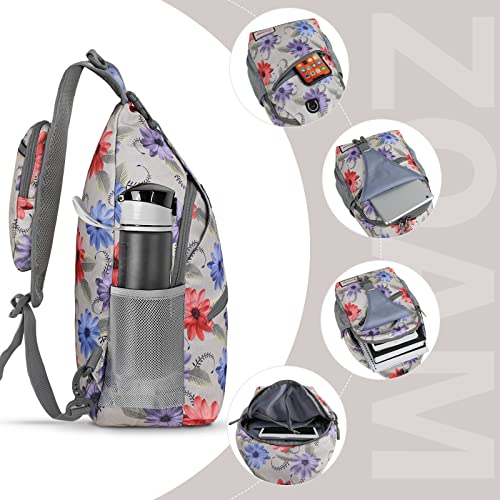 ZOMAKE Sling Bag,Small Crossbody Sling Backpack Shoulder Daypack for Travel - color: Chrysanthemum, size: 8L