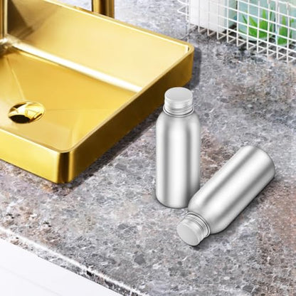 DECHOUS Refillable Aluminum Bottles Set 3-pack Empty Perfume Bottle Containers for Essential Oils Lotion Shampoo and Travel Storage Portable Mist Spray Design 4.37 X 1.41 X 1.57 in