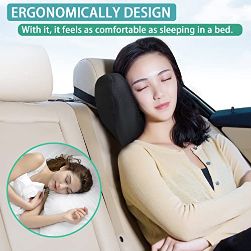 Super Soft Car Headrest Pillow, 100% Memory Foam Travel Car Neck Pillow - color: Pack of 1/Black/Super Soft