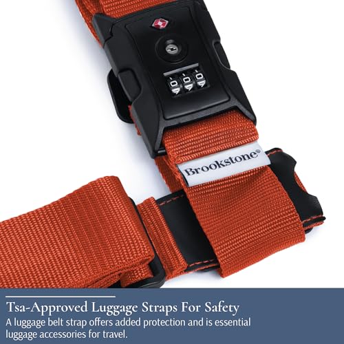 Brookstone Luggage Strap 2-in-1 TSA-Approved Expandable Strap - color: Orange, size: One Size