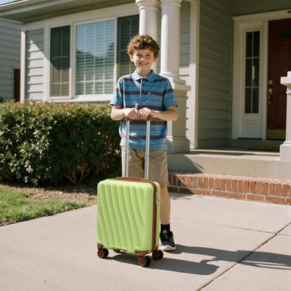 Eeeza Luggage Sets 6 Piece Suitcases (LightGreen,16"/20"/24"/28") - color: Light Green, size: 6 Piece Sets (16/20/24/28/DB/TB)