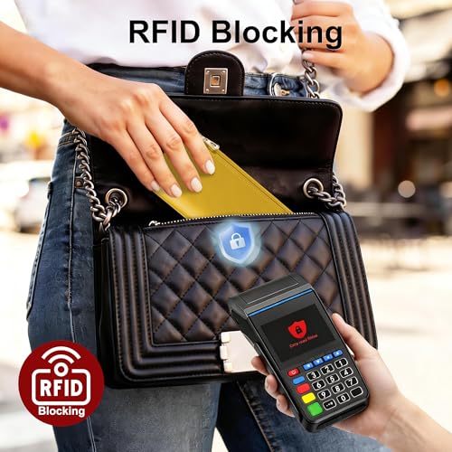 Tipmile Slim Wallet for Women, RFID Blocking Credit Card Holder - color: Mustard Yellow