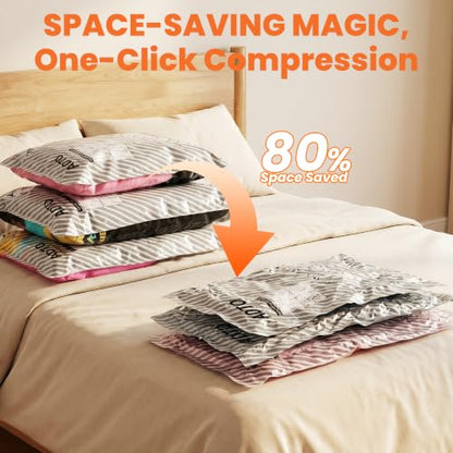 18 Pack Travel Vacuum Storage Bags for Clothing with Rechargeable Pump, Compression Packing Bags for Luggage and Suitcase, Space Saver Seal Bags for Clothes Travel Essentials - size: 18 Combo Travel Size