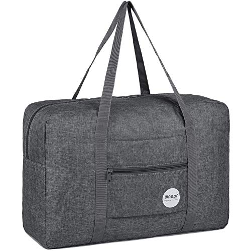 WANDF Personal Item Travel Bag, Carry On Duffle Bag Women - color: Denim Grey