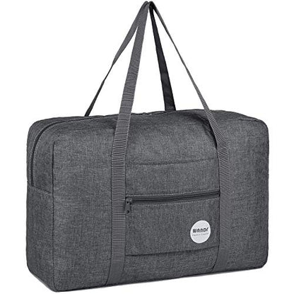 WANDF Personal Item Travel Bag, Carry On Duffle Bag Women - color: Denim Grey