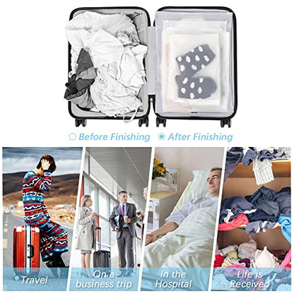 30PCS Frosted Travel Storage Bags for Clothes with Zip-Lock Seal, 5 Sizes