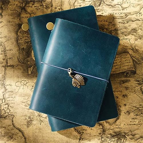 Genuine Leather TN Travel Notebook Protective Cover Journal Sketchbook Planner Agenda Diary Personal Organizers Noteboo (Blue Standard) - color: Blue Standard