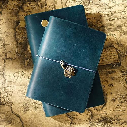 Genuine Leather TN Travel Notebook Protective Cover Journal Sketchbook Planner Agenda Diary Personal Organizers Noteboo (Blue Standard) - color: Blue Standard