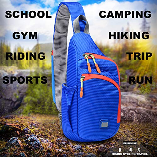 Peicees Small Sling Backpack Waterproof Unisex Shoulder Bag Chest Crossbody Daypack - color: Blue, size: Small