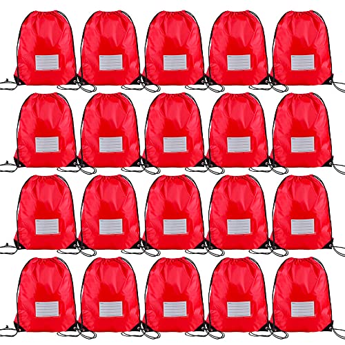 CODOBON 20 Pcs Drawstring Bags,Bulk Draw String Backpack, Cinch Bag Sackpack for Travel Gym Sport, Red - color: Red