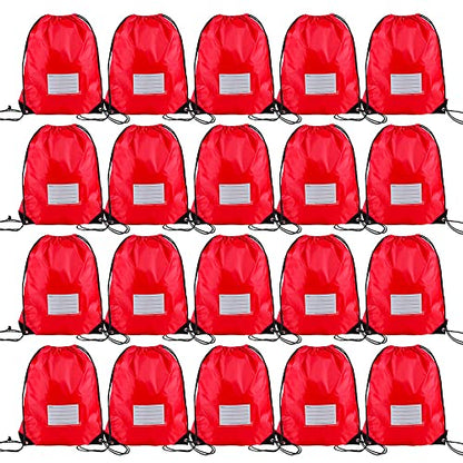 CODOBON 20 Pcs Drawstring Bags,Bulk Draw String Backpack, Cinch Bag Sackpack for Travel Gym Sport, Red - color: Red