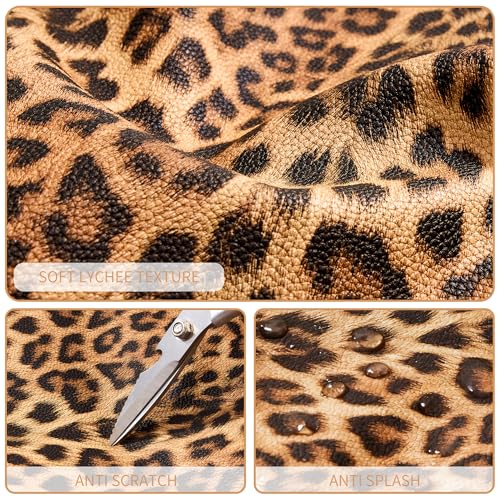 KALIDI Large Tote Bag Vegan Leather 16L Casual Zipper Work Weekender - color: Leopard a