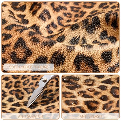 KALIDI Large Tote Bag Vegan Leather 16L Casual Zipper Work Weekender - color: Leopard a