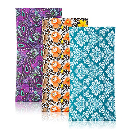 TRIUMPH VISION Eyeglass Case Glasses Case Soft Sunglass Pouch Sleeve 3 Pack - color: Multi(paisley)