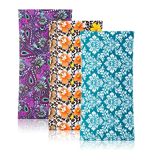 TRIUMPH VISION Eyeglass Case Glasses Case Soft Sunglass Pouch Sleeve 3 Pack - color: Multi(paisley)