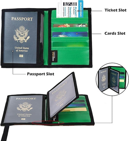 Rough Enough RFID Passport Holder, Slim Travel Wallet for Family, Camo - color: Camo