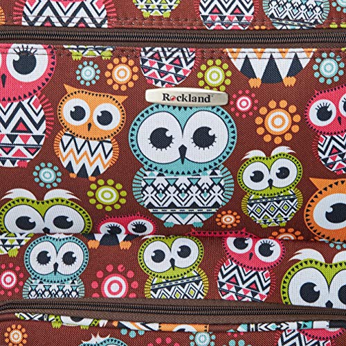 Rockland Vara Softside 3-Piece Upright Luggage Set,Expandable, Owl, 20 inch,22 inch,28 inch - color: OWL