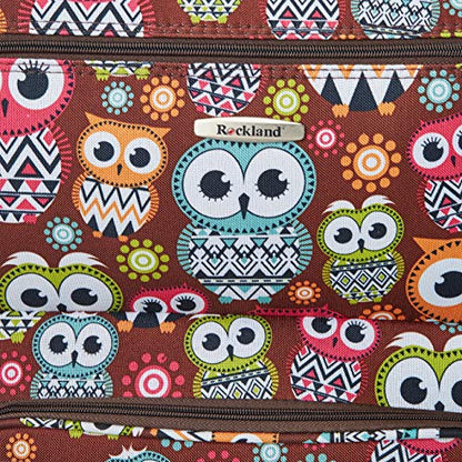 Rockland Vara Softside 3-Piece Upright Luggage Set,Expandable, Owl, 20 inch,22 inch,28 inch - color: OWL