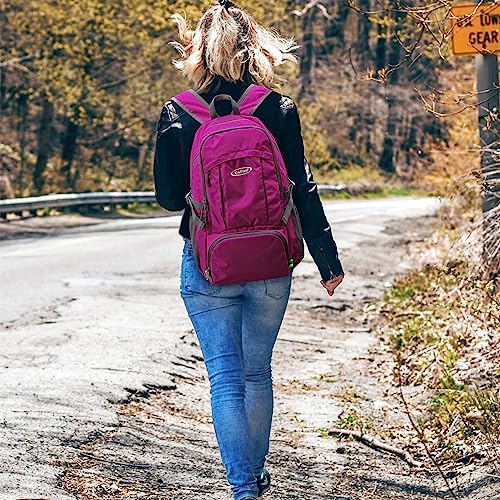 G4Free 40L Lightweight Packable Hiking Backpack, Waterproof Travel Daypack - color: Red