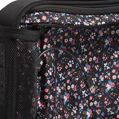 Vera Bradley Women's Softside Rolling Suitcase Luggage, Black, 22" Carry On & 27" Check In - color: Black, size: 22" Carry On & 27" Check In