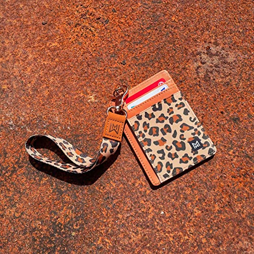Credit Card Holder Wallet Women RFID Blocking Slim Wallet Front Pocket - color: leopard print