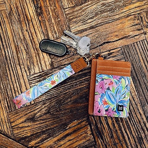 Credit Card Holder Wallet Women RFID Blocking Slim Wallet Front Pocket - color: Flower-E