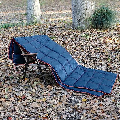 Large Camping Blanket Lightweight Puffy Camp Blanket - color: Navy, size: 52x75"