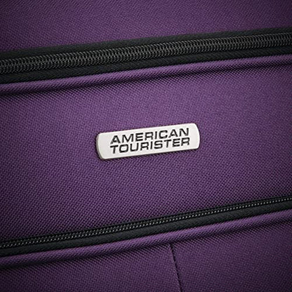 American Tourister Pop Max Softside Luggage with Spinner Wheels, Purple, 3-Piece Set (21/25/29) - color: Purple