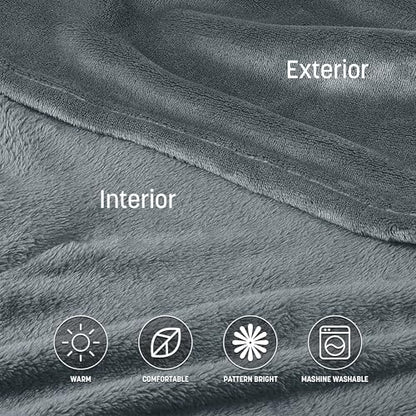 Catalonia Wearable Blanket with Sleeves & Foot Pocket for Adults - color: Gray, size: Fleece