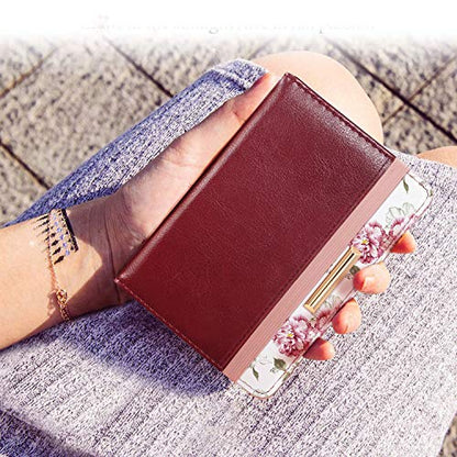 Coco Rossi Passport Holder for Travel Women Slim RFID Passport Cover Wallet - color: Burgundy