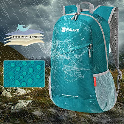 ZOMAKE Lightweight Packable Backpack 20L, Foldable Small Daypack for Hiking - color: Lake Green