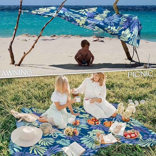 Beach Blanket Waterproof Sandproof 78''X81''/78''X110'' Large Beach Towel - color: Leaves, size: 78''X110"