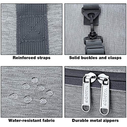 WANDF Foldable Personal Item Travel Bag, Carry on Duffle Bag - color: Light Grey 40L