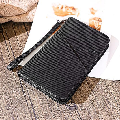 Polare Leather Passport Holder Travel Document Organizer Ticket Holder Case - color: Carbon Black