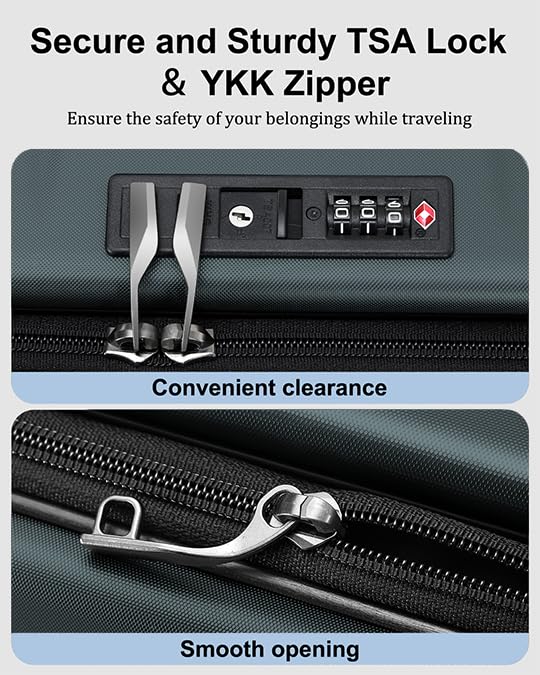 CENSIEN Expandable Checked Luggage, 28 Inch Top Opening Trunk Suitcases - color: Green, size: 28 Inch EXT