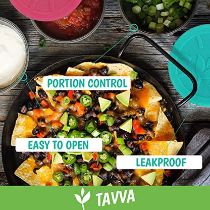 TAVVA 4 X 1.5oz Mini Food Storage Containers with Lids, Leakproof Lids - size: 1.5oz [Gray]